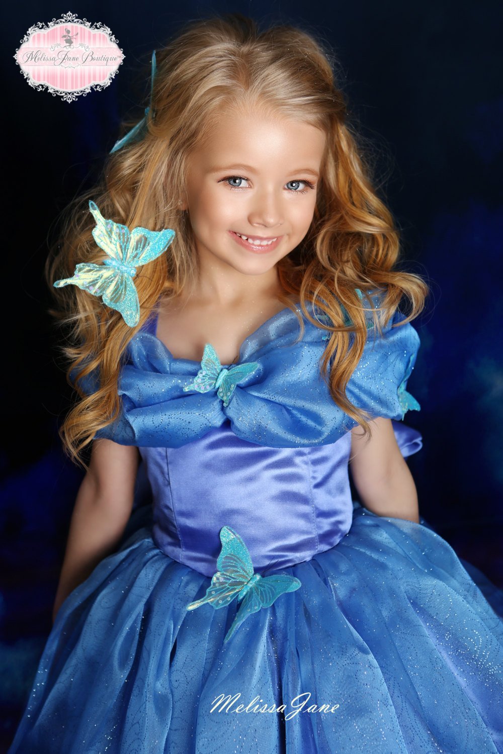 2019 Princess Girls Pageant Dresses Off The Shoulder Bow Butterfly Blue Flower Girl Dresses A Line Lace Birthday Party Gowns Kids Formal