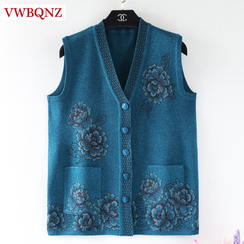Spring Autumn Grandmother Sweater Knitted Sleeveless Coat Large size 5XL V-neck Loose Warm Vest Jacket Women Cardigan Casual Top, Khaki
Spring Autumn Grandmother Sweater Knitted Sleeveless Coat Large size 5XL V-neck Loose Warm Vest Jacket Women Cardigan Casual Top, Khaki