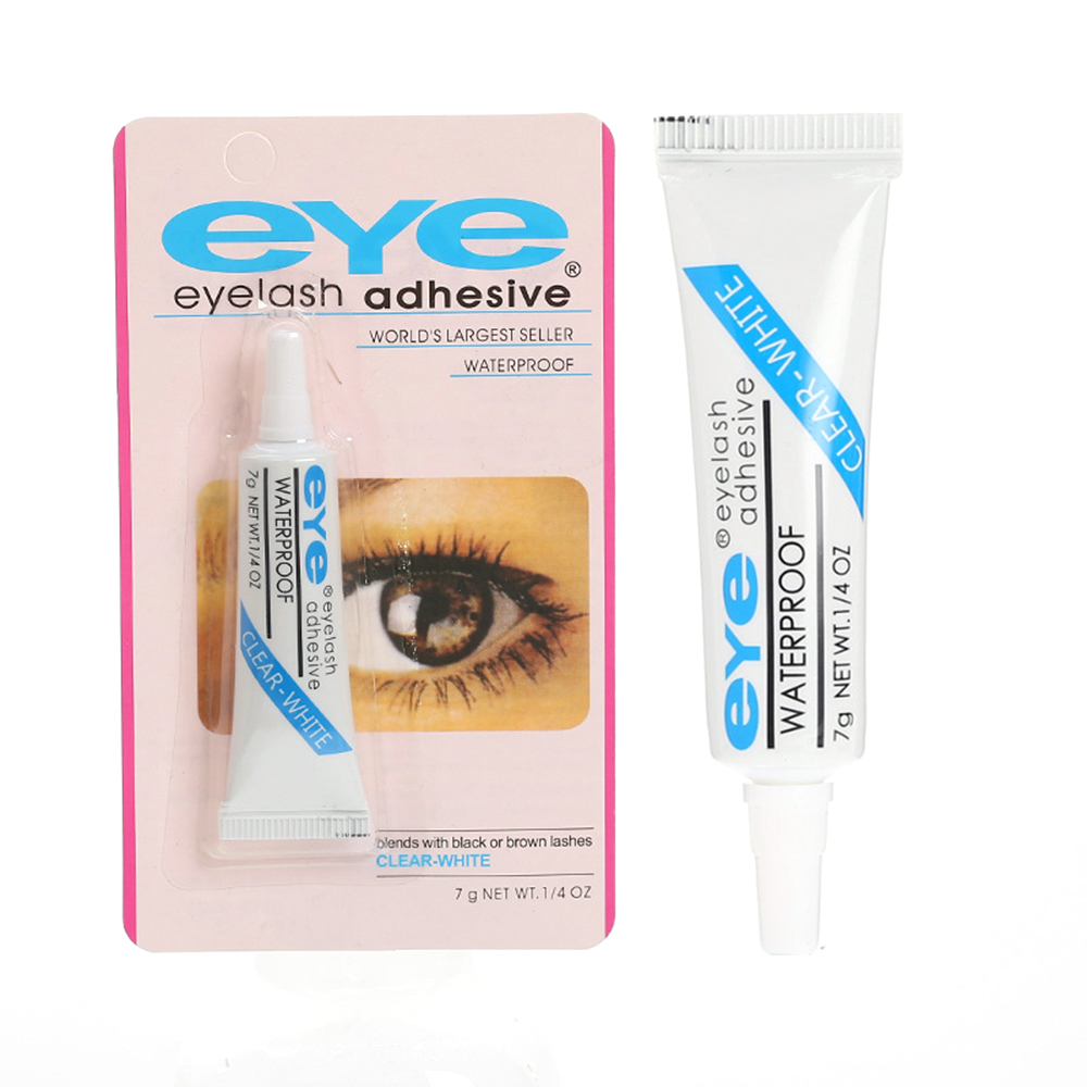 

TOP QUALITY!STOCK Beauty Makeup Clear White Black Waterproof False Eyelashes Makeup Adhesive Eye Lash Glue 7g free shipping