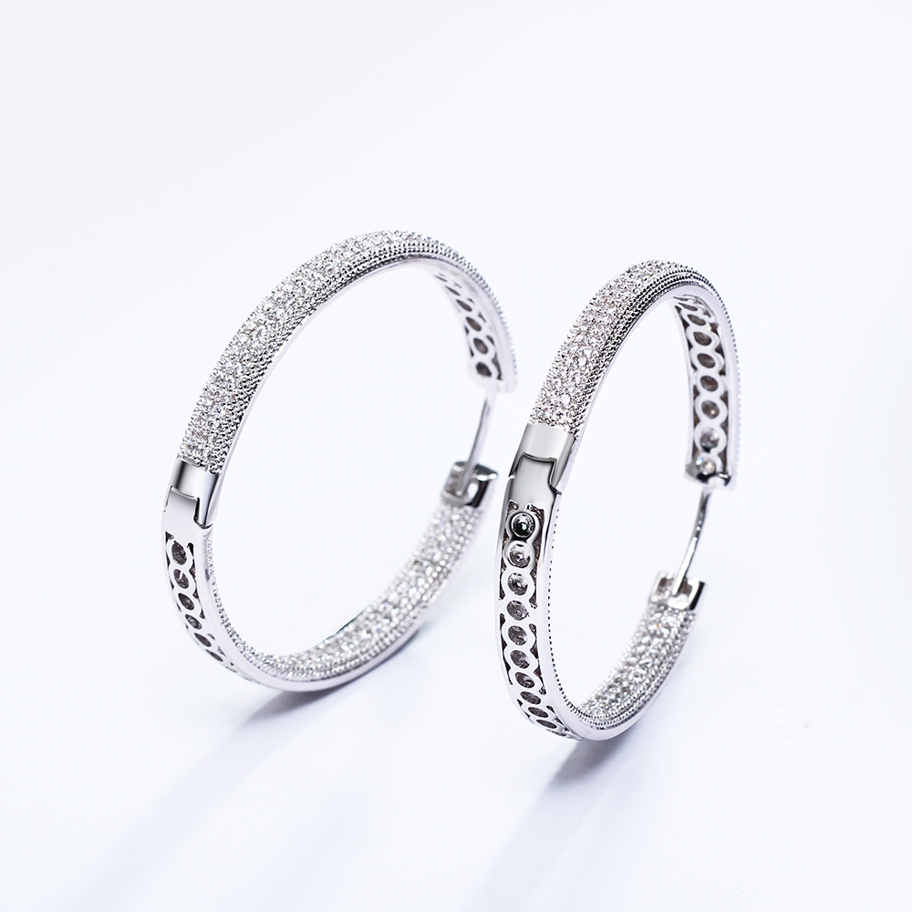 Top Quality 4cm Diameter Large Hoop Earrings White Jewelry Classic Jewellery Fast Shipping Women Big Circle Earring T190625