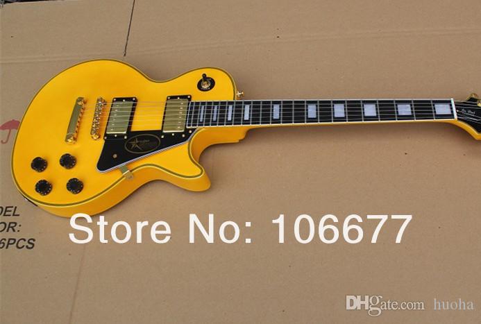 Custom Randy Rhoads Signature Ebony Fingerboard Fret Binder Golden Yellow Electric Guitar Grover Free Shipping-image
