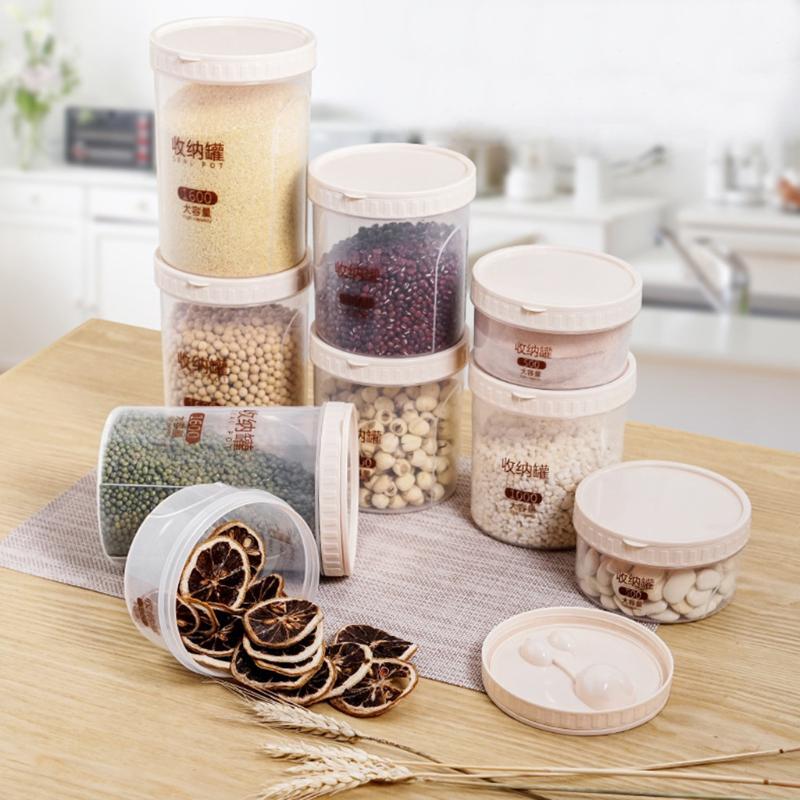 Transparent Sealed Jar With Spoon Round Grain Storage Tank Round Storage Box Kitchen Container Organization
Transparent Sealed Jar With Spoon Round Grain Storage Tank Round Storage Box Kitchen Container Organization