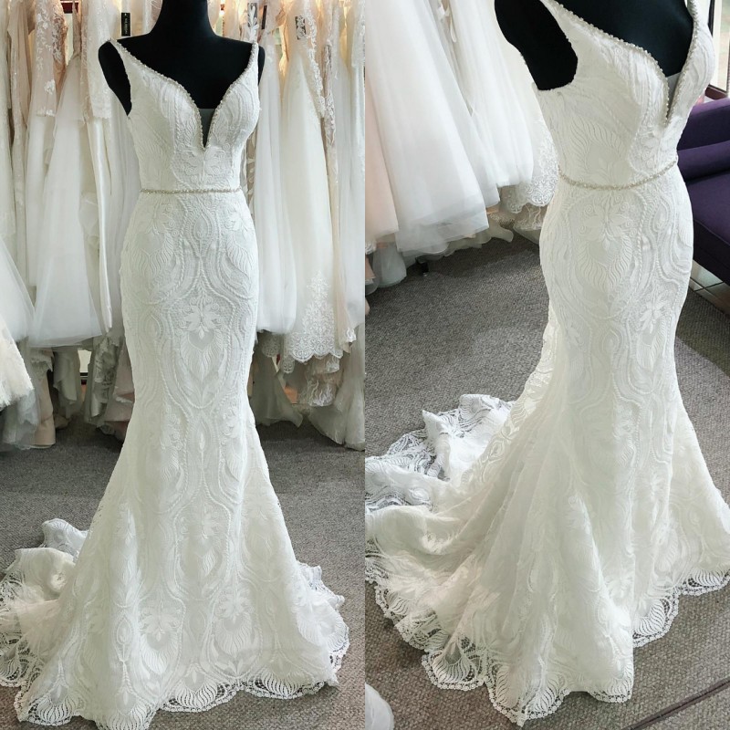 Real Pictures 2019 Mermaid Wedding Dresses V Neck Lace Appliqued Sweep Train Garden Country Wedding Dress Long Bead Beach Bridal Gowns, Same as image
Real Pictures 2019 Mermaid Wedding Dresses V Neck Lace Appliqued Sweep Train Garden Country Wedding Dress Long Bead Beach Bridal Gowns, Same as image