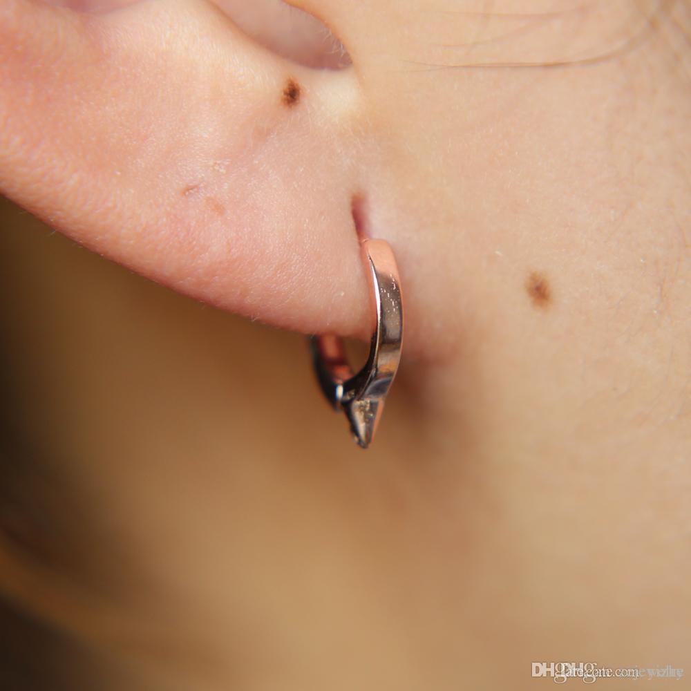2024 newest 925 sterling silver mini Circle spike hoop 10mm dainty huggie hoop women girl classic simple gold plated hoop earring