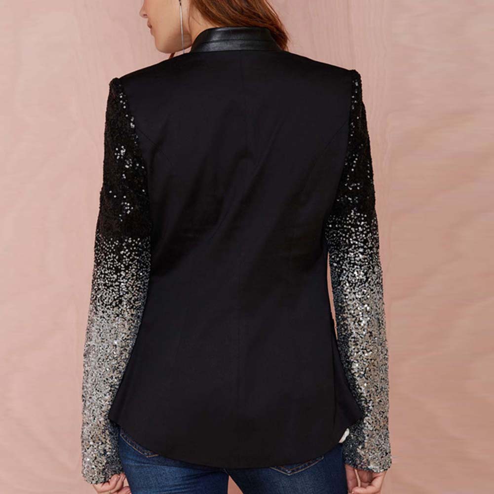 In Stock Sequins Women's Pant Suits Slim Fit One Button Ladies Office Evening Work Wear Tuxedos 1 Pieces