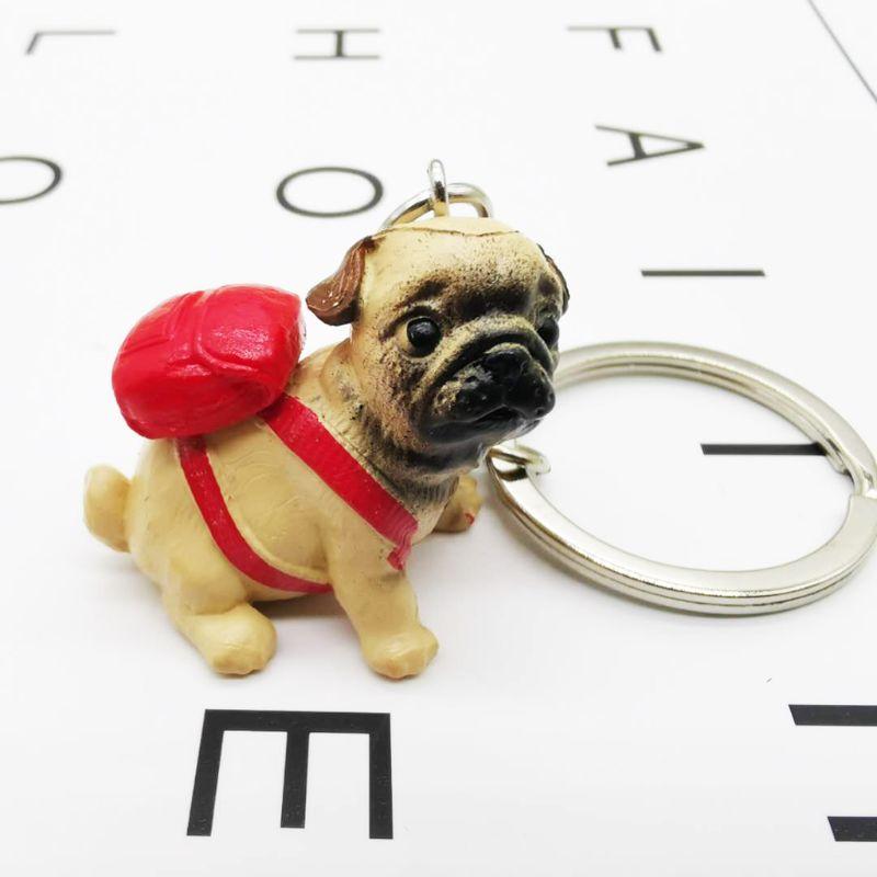 4pcs/lot 3d Pet Dog Lovers Animal Keyring Dog Bag Charms Keychains Fashion Jewelry New Key Ring Chain Key Holder