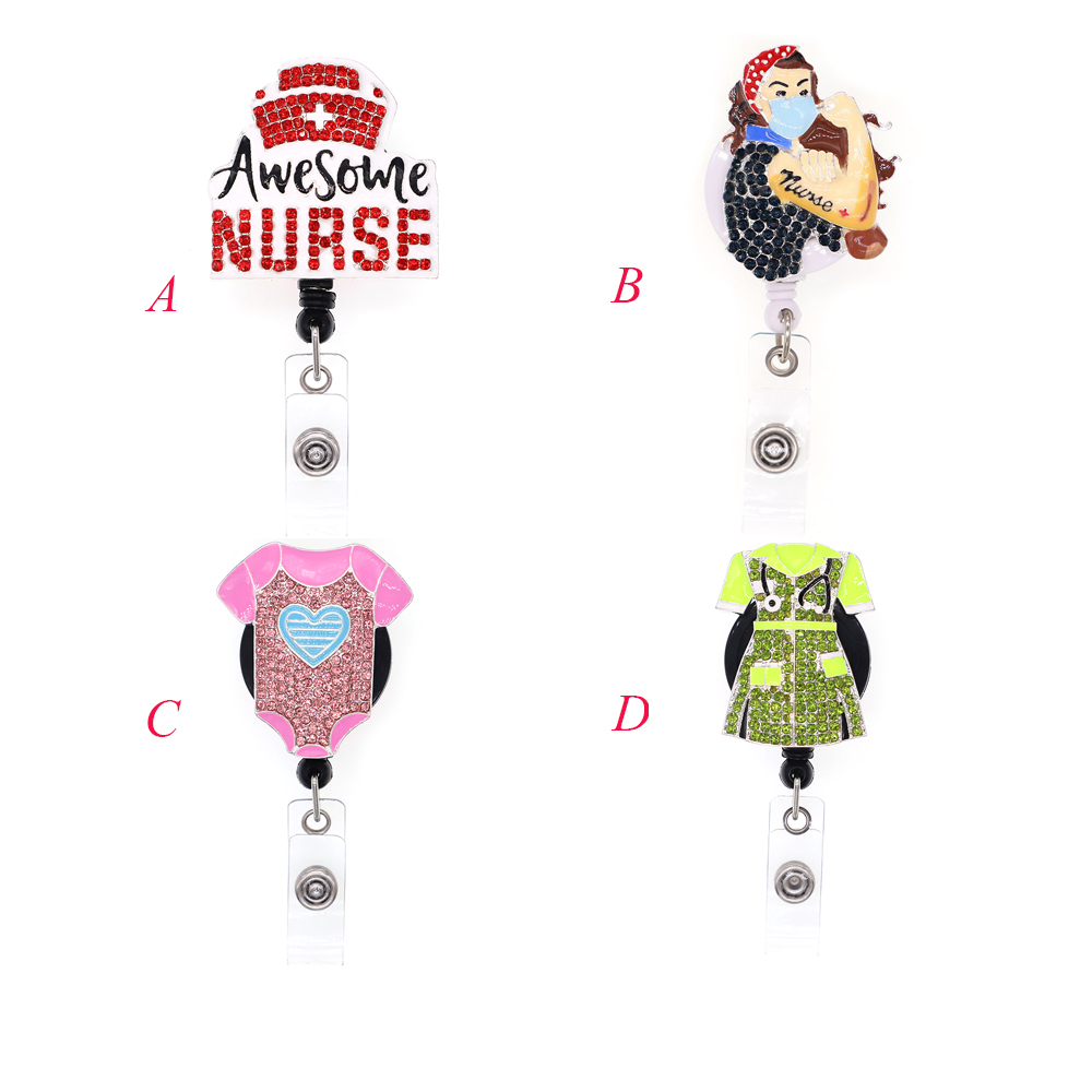 1pc /5pcs /10pcs Cute Rhinestone Key Rings Nurse Cap Clothes Badge Reel Retractable ID Badge Holder For doctor hospital Student
1pc /5pcs /10pcs Cute Rhinestone Key Rings Nurse Cap Clothes Badge Reel Retractable ID Badge Holder For doctor hospital Student