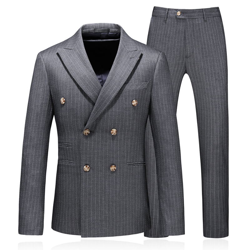 New Fashion Boutique Men's Formal Classic Business Suit 3 Piece Set ( Jacket+Vest+Pants ) Male Striped Double-Breasted Suits, 6034 gray
New Fashion Boutique Men's Formal Classic Business Suit 3 Piece Set ( Jacket+Vest+Pants ) Male Striped Double-Breasted Suits, 6034 gray