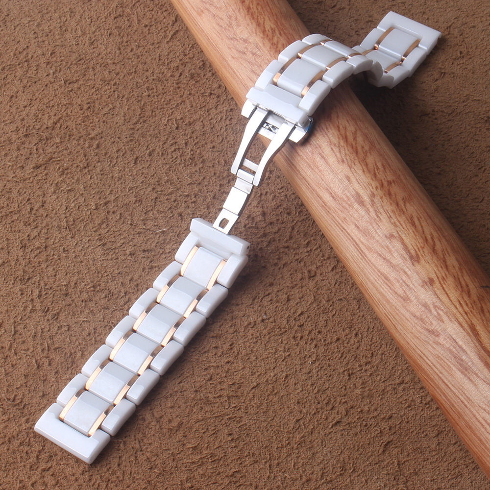 White Ceramic With rosegold Watchbands strap bracelet for wrist watches women mens accessories 18mm 19mm 20mm 21mm 22mm 23mm 24mm fashion
White Ceramic With rosegold Watchbands strap bracelet for wrist watches women mens accessories 18mm 19mm 20mm 21mm 22mm 23mm 24mm fashion