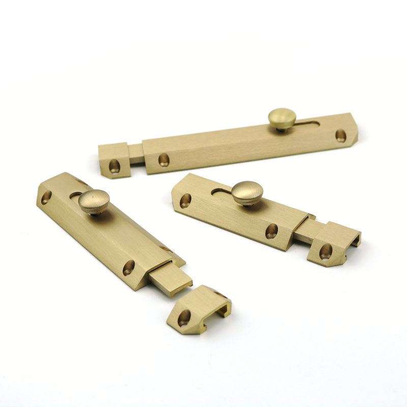 3/4/5inch Antique Brass Bolt Furniture Latch Wood Door Lock Hotel Window Safety Buckle Office Household Hardware Part
