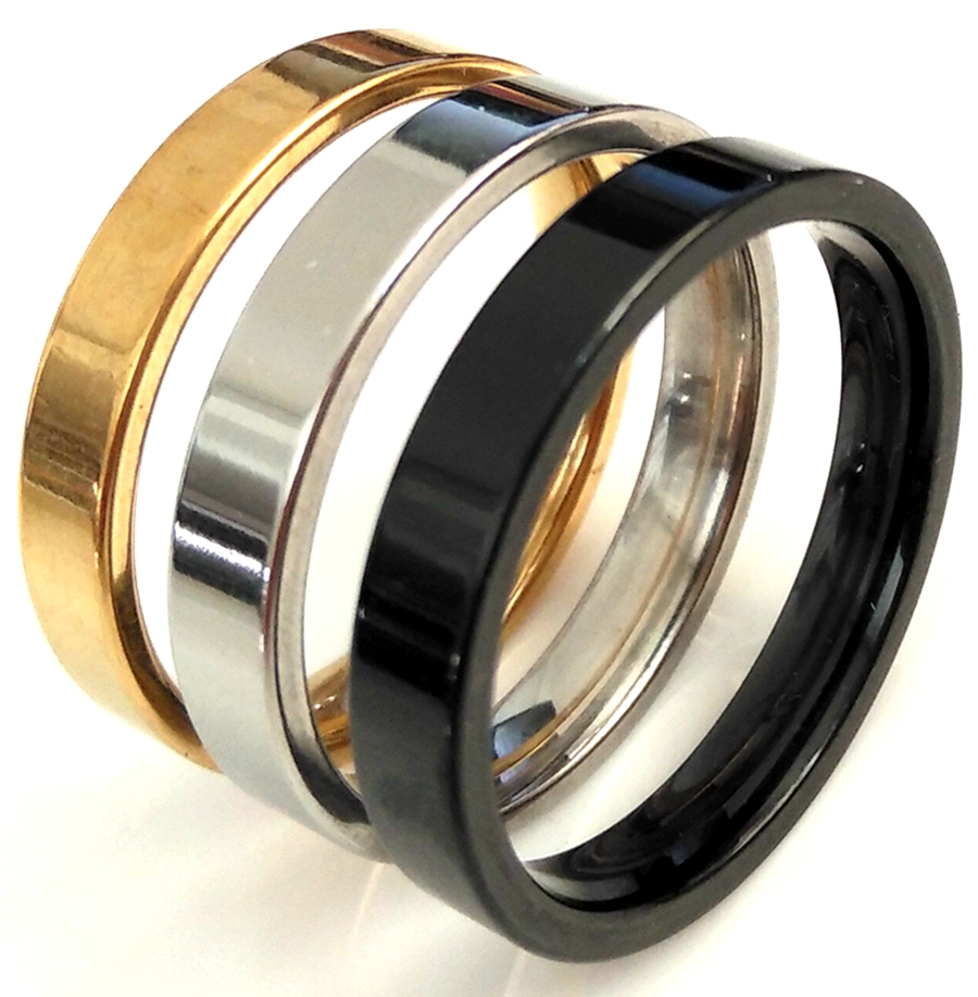 100pcs GOLD SILVER BLACK 4mm Stainless Steel Band Wedding Ring Unisex High Quality Comfort Fit Classic Finger Ring Wholesale Jewelry Lot Hot
100pcs GOLD SILVER BLACK 4mm Stainless Steel Band Wedding Ring Unisex High Quality Comfort Fit Classic Finger Ring Wholesale Jewelry Lot Hot