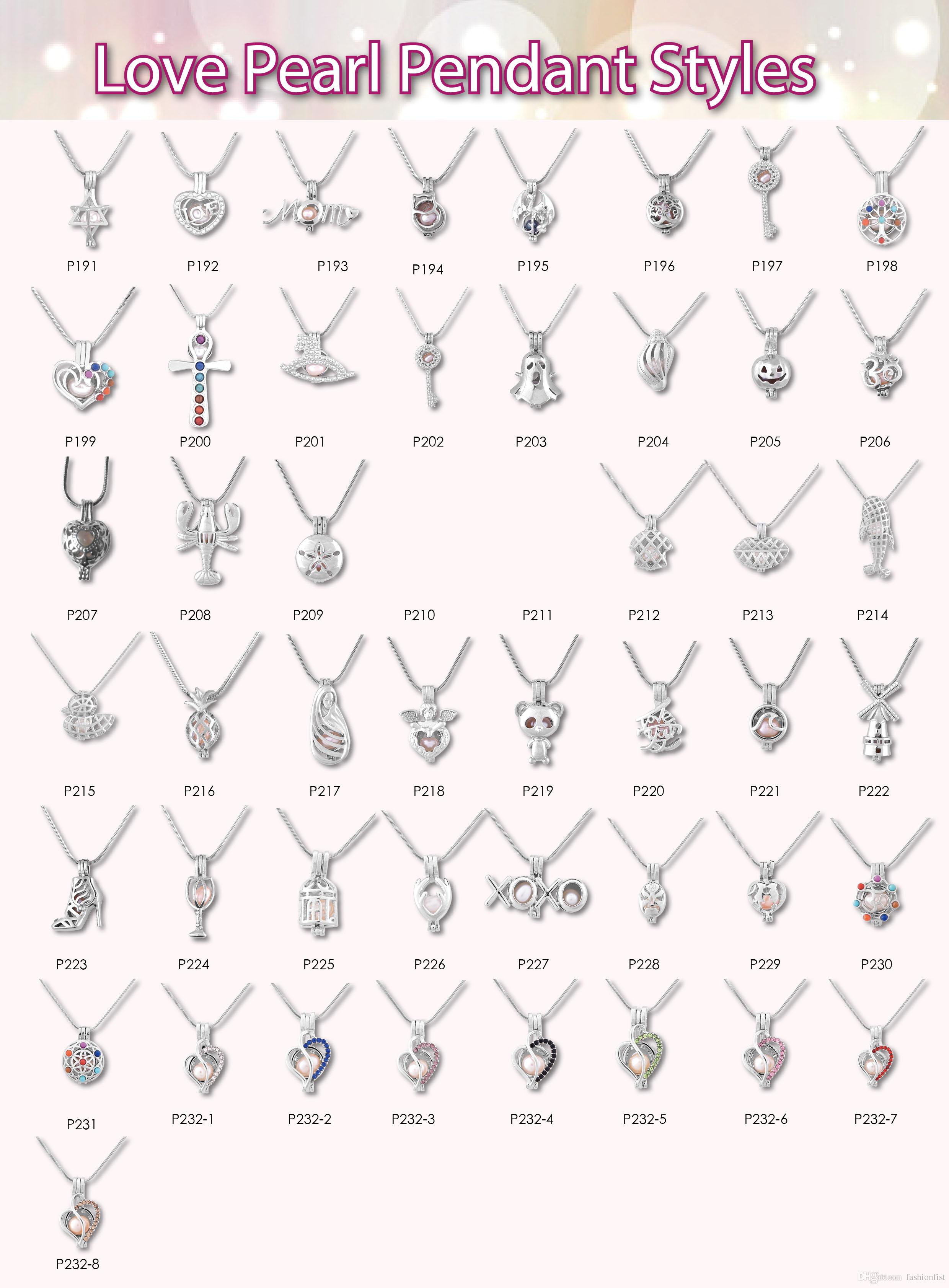 Free DHL Ship 355 styles In stock 18kgp love wish pearl/ gem beads locket cages Pendants, DIY Pearl Necklace charm pendants mountings