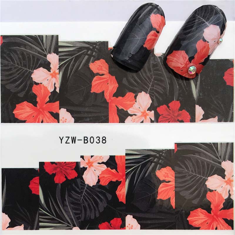 Fashion Style Self-adhesive Nail Sticker Decals for Art Decorations Cute Emoticon Feather Fake Nails Finger Beauty Wraps