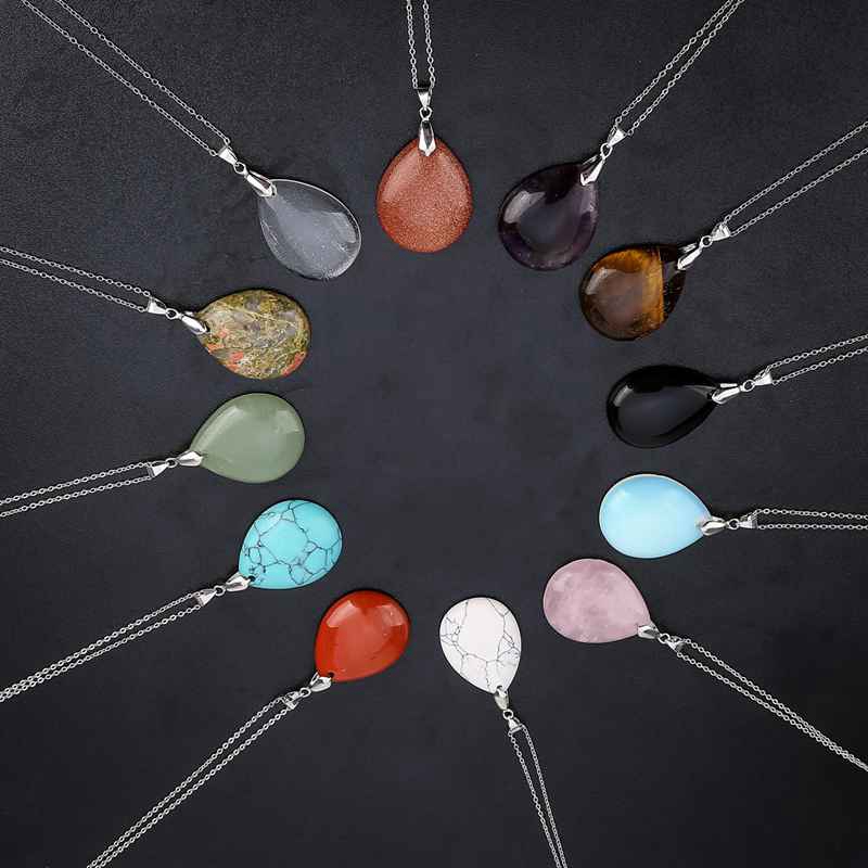 12 pieces of water drop pendant necklace adjustable suit women's mixed elegant temperament ball jewelry set