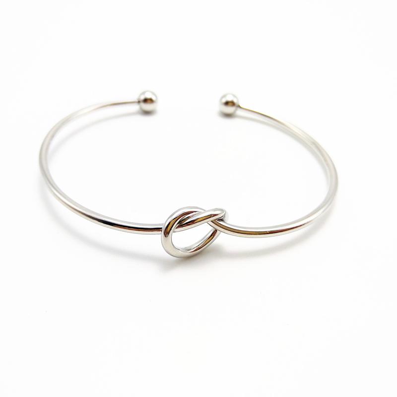 Bangle Bracelet Jewelry New Fashion Gold Silver Rose Gold Black Color Zinc Alloy Brief Knot Heart Women Girl Bangle Jewelry
