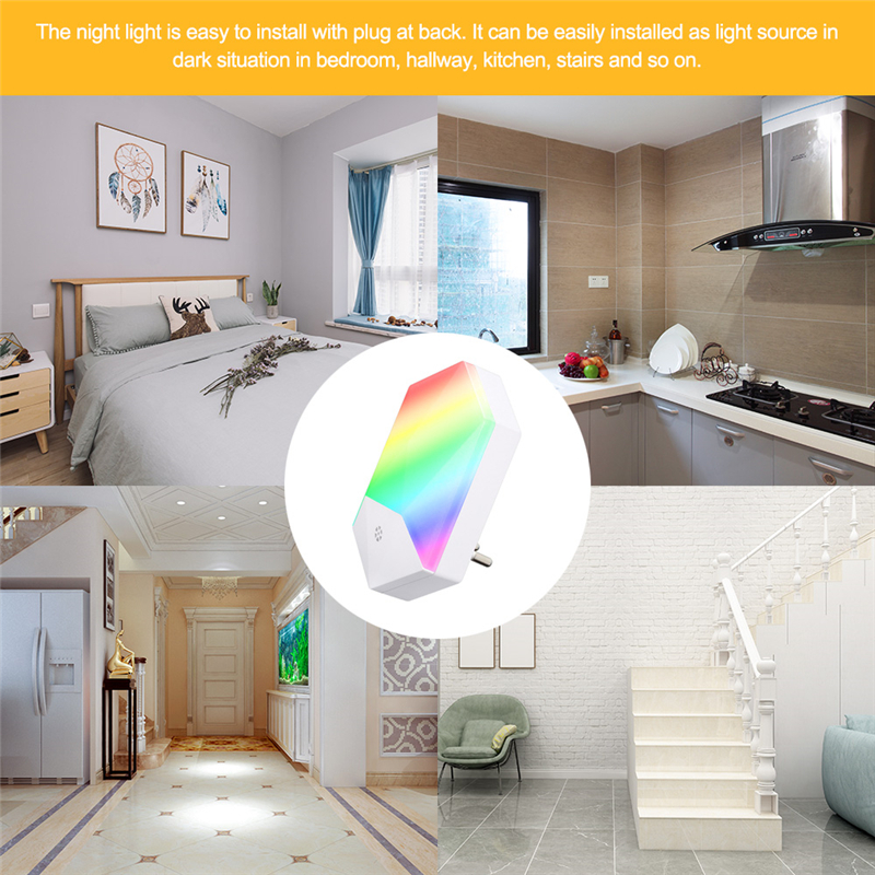 RGB Night Light with Remote Controller Energy Efficient Wall Light 16 Colors Changing Mood Atmosphere Lights with 4 Modes