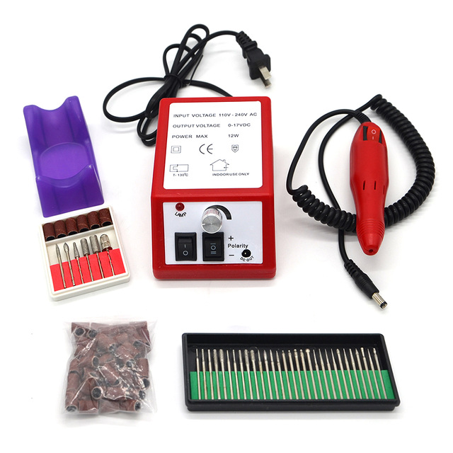 High speed professional electric nail drill electric nail machine drill auxiliary pedicure tool set file bit tool nail