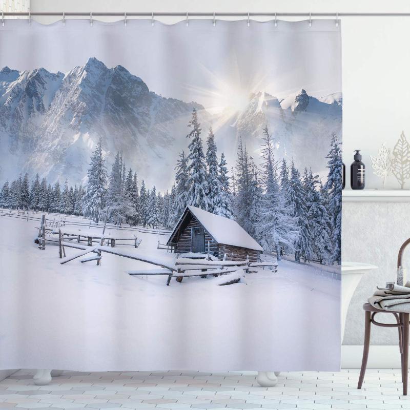 Mountain Shower Curtain Old Farm House by The Mountain in The Winter Season Cold Times in Rural Nature Scene Bathroom Decor Set
Mountain Shower Curtain Old Farm House by The Mountain in The Winter Season Cold Times in Rural Nature Scene Bathroom Decor Set