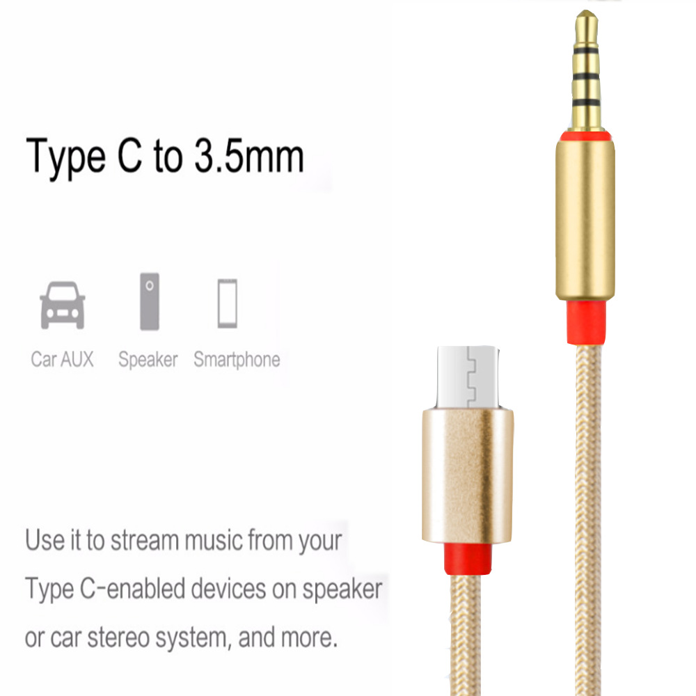 USB Type C Audio Cable Type-C Male to 3.5mm Male Car AUX Audio Cable Adapter for Huawei for Letv for Xiaomi
USB Type C Audio Cable Type-C Male to 3.5mm Male Car AUX Audio Cable Adapter for Huawei for Letv for Xiaomi