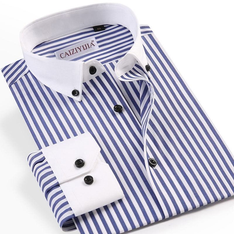 Men's Dress Shirts 100% Cotton White Collar Long Sleeve Striped Shirt Formal Business Work Button-down Regular Fit Smart Casual, Czlx37-153
Men's Dress Shirts 100% Cotton White Collar Long Sleeve Striped Shirt Formal Business Work Button-down Regular Fit Smart Casual, Czlx37-153
