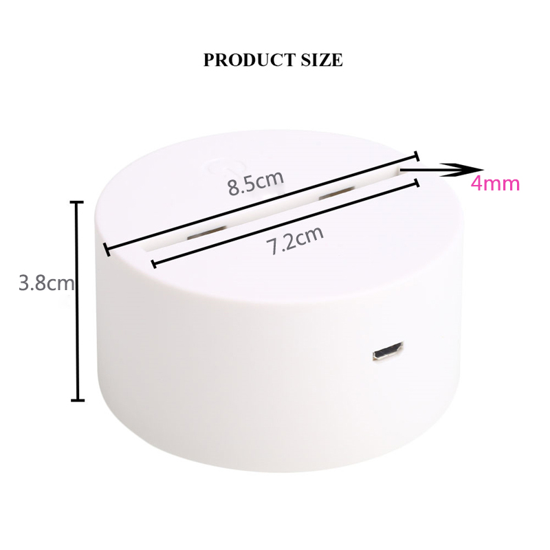 Night Light 3D Lamp Holder Touch Lamp Bases Night Lighting 7 Color Modern Luminous Ornament Home Great for Bedroom Party