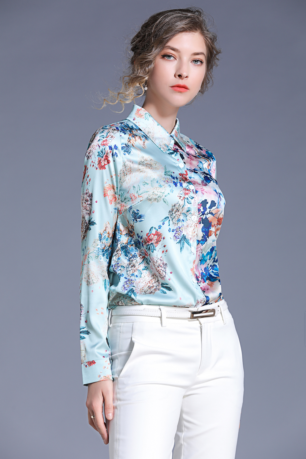 2020 Spring Summer Fall Runway Fashion Floral Print Collar Long Sleeve Button Front Womens Ladies Casual Office OL Party Tops Shirts Blouse от DHgate WW