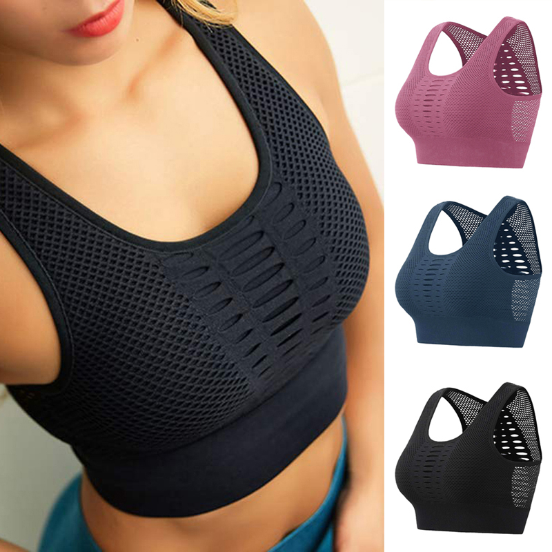 Women Seamless Breathable Active Bra Sexy Mesh Shockproof Sports Fitness Vest Underwear Female Running Push Up Fitness Tank Top, Pink
Women Seamless Breathable Active Bra Sexy Mesh Shockproof Sports Fitness Vest Underwear Female Running Push Up Fitness Tank Top, Pink