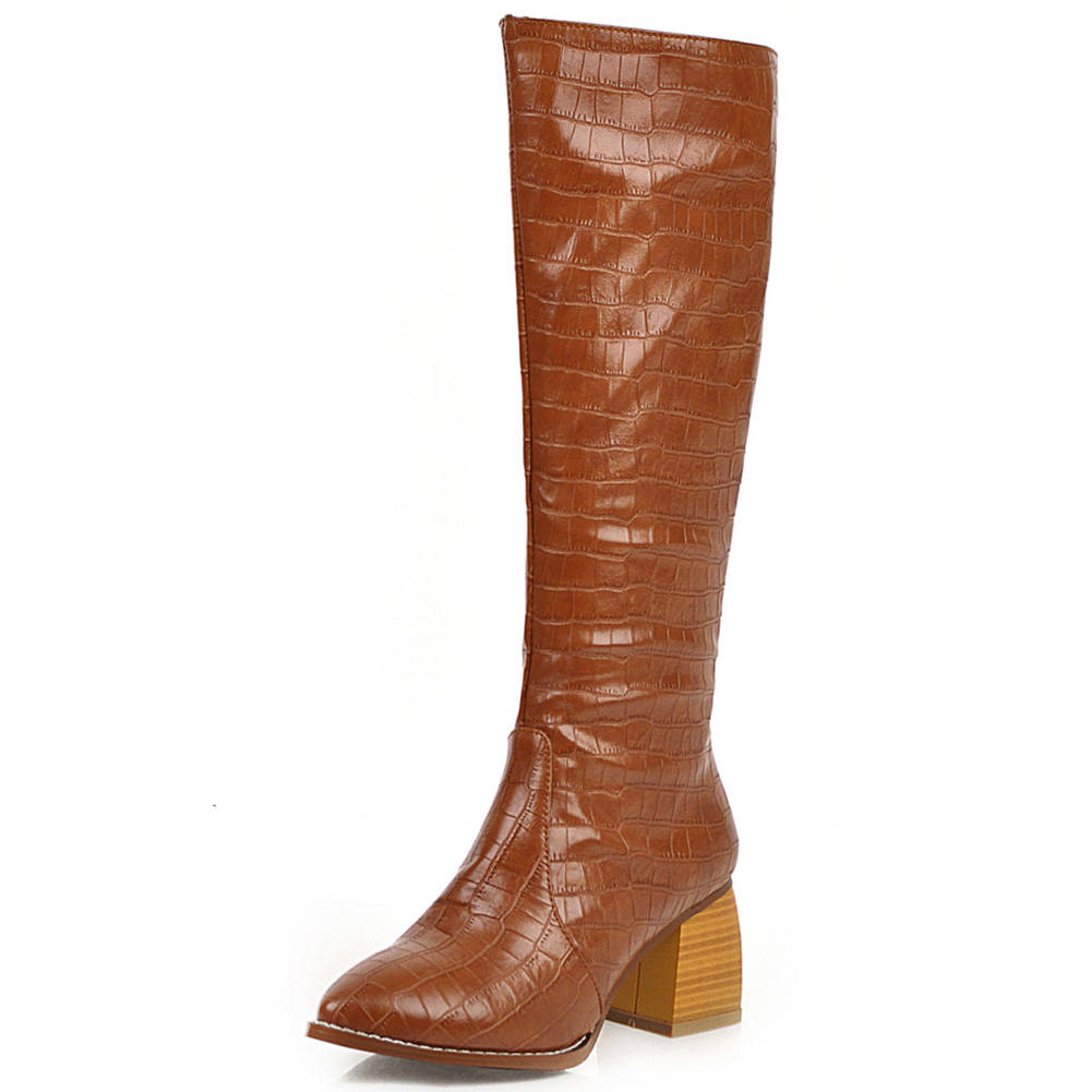 Hot Sale- Classic Top Quality Shoes Woman Boots Female Shoes Heels Knee High Boots Women