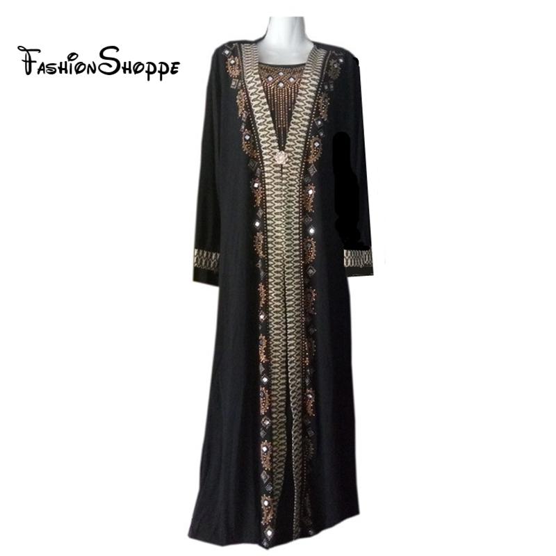 free shipping Muslim black abaya islamic clothing for women embroidery rhinestone dubai kaftan robe dress turkish abaya