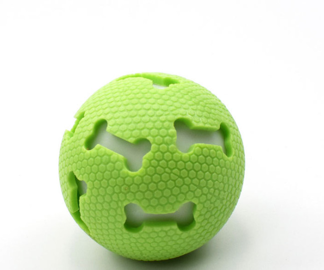 The latest pet toys, hollow bones, 2 styles, luminous vocal ball, 7.5cm dog and cat bite-resistant natural rubber toy
