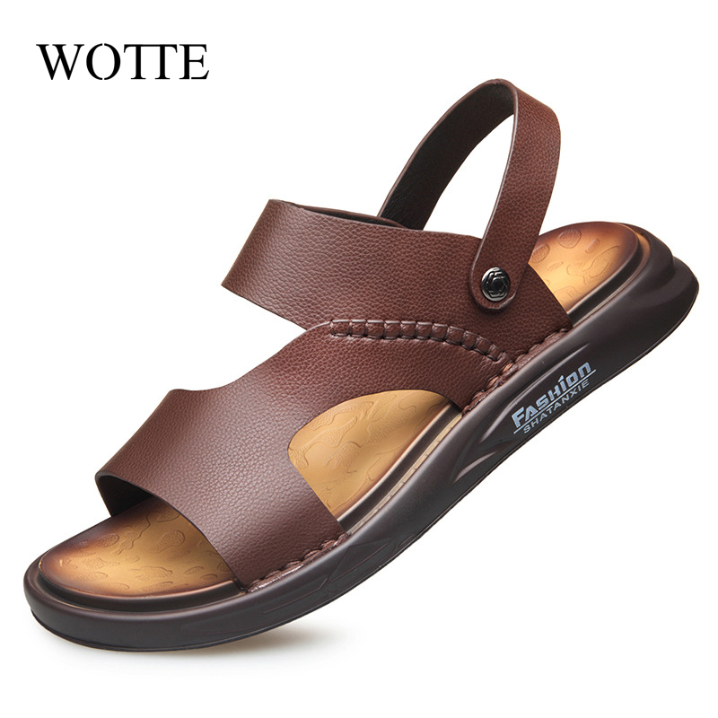 WOTTE Summer Men Sandals Leather Sandals Men Fashion Comfortable Leisure Buckle Strap Shoes Beach sandales, Black
WOTTE Summer Men Sandals Leather Sandals Men Fashion Comfortable Leisure Buckle Strap Shoes Beach sandales, Black