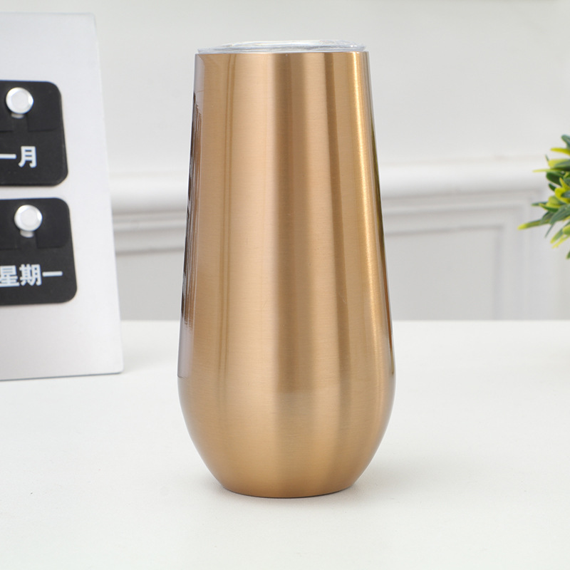 6oz Egg Cup Stainless Steel Champagne Wine Glasses Vacuum Insulated Tumbler With Lid Many Colors For Choose