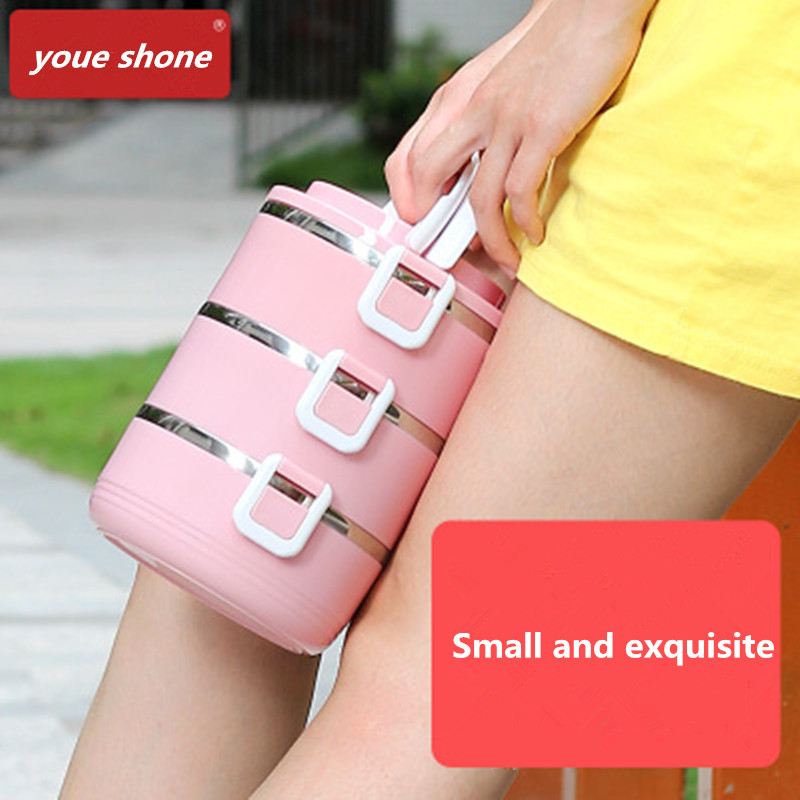 2018 New Portable Lunchbox kitchen Multi-layer stainless steel Lunch Box kids School Food Container women thermos Bento Boxes C18112301