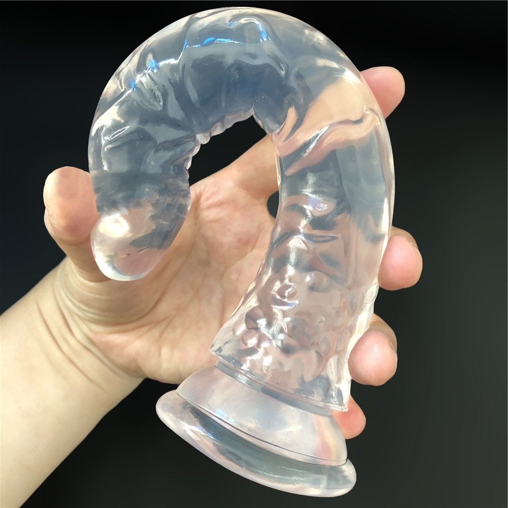 Soft Crystal Jelly Dildo Realistic Suction Cup Strap On Penis Anal Dildo Pegging Strapon Harness Sex Toys for Woman Sex Products Y191217