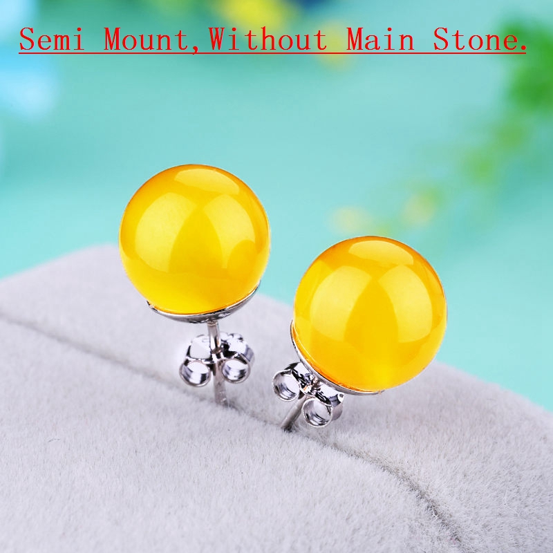 10pcs/lot 925 Sterling Silver Women Stud Earrings 4-6mm 5-7mm 6-9mm 8-11mm 10-14mm Round Bead or Pearl Semi Mount Earrings Wholesale