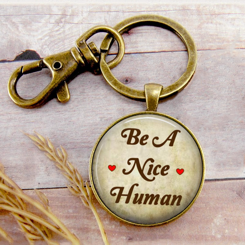 Retro Quote Be A Nice Human Key Ring Key Chain Key Buckle Letter Pendant Birthday Festival Anniversary Gift Jewelry Accessories
Retro Quote Be A Nice Human Key Ring Key Chain Key Buckle Letter Pendant Birthday Festival Anniversary Gift Jewelry Accessories