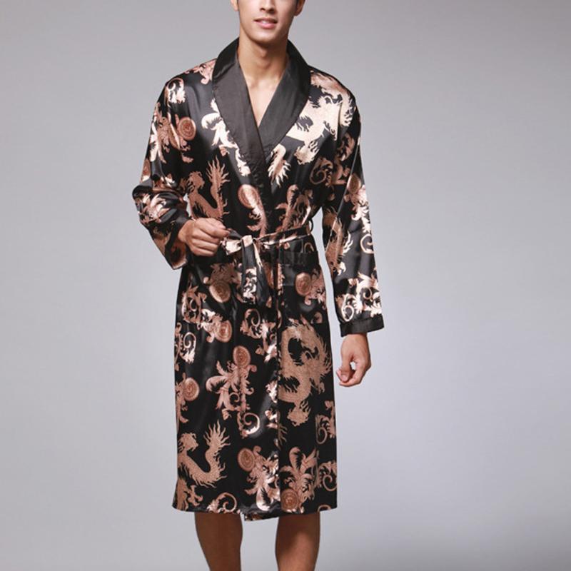 Men's Silk Satin Bathrobe Robe Long Solid Silk Pajamas Men Nightgown Sleepwear kimono homme Dressing Gown#g2, Black;brown
Men's Silk Satin Bathrobe Robe Long Solid Silk Pajamas Men Nightgown Sleepwear kimono homme Dressing Gown#g2, Black;brown