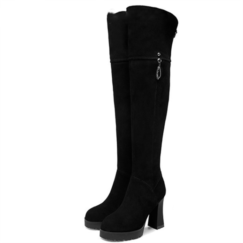 autumn and winter women's new high-heeled boots black leather over-the-knee thick boots
autumn and winter women's new high-heeled boots black leather over-the-knee thick boots