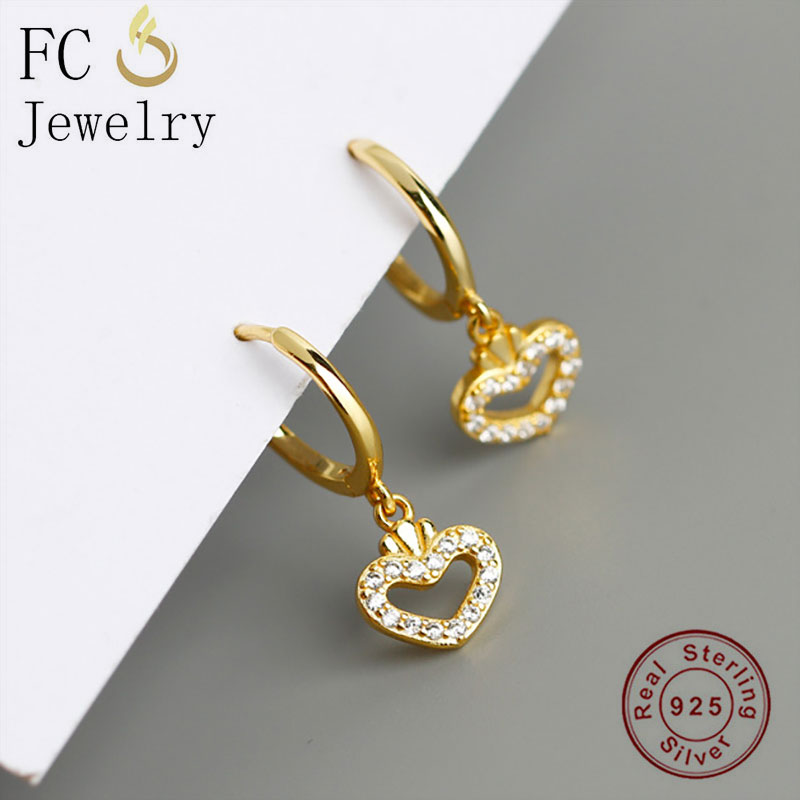 Hoop & Huggie FC Jewelry 925 Silver Golden Heart Princess Crown Pendant Zirconia Piercing Clip Earring For Women Engagement Ear Ring 2021
Hoop & Huggie FC Jewelry 925 Silver Golden Heart Princess Crown Pendant Zirconia Piercing Clip Earring For Women Engagement Ear Ring 2021