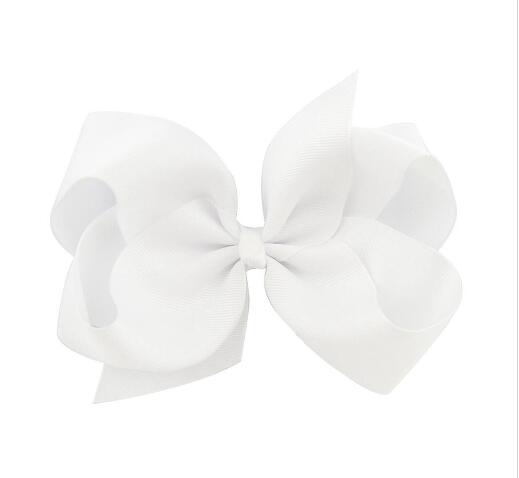 40 Color 6 inch Boutique Solid Ribbon Grosgrain Hair Bow With Clips For Kids Girls Handmade Hair Accessories