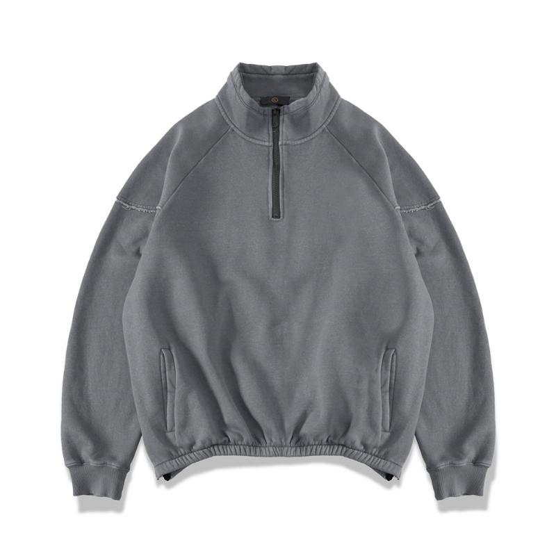 Distressed Raglan Sweatshirt Hip Hop Vintage-washed Fleece Pullover Zipped Slits Streetwear, Black
Distressed Raglan Sweatshirt Hip Hop Vintage-washed Fleece Pullover Zipped Slits Streetwear, Black