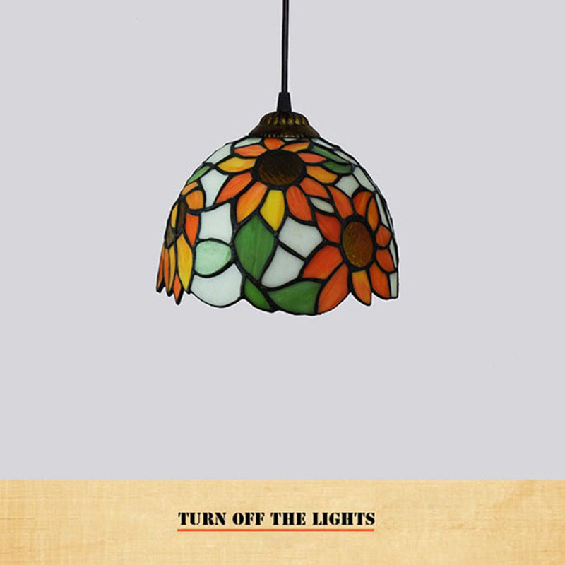 20CM European creative pastoral sun flower small chandelier Tiffany stained glass aisle balcony corridor bar chandelier TF059