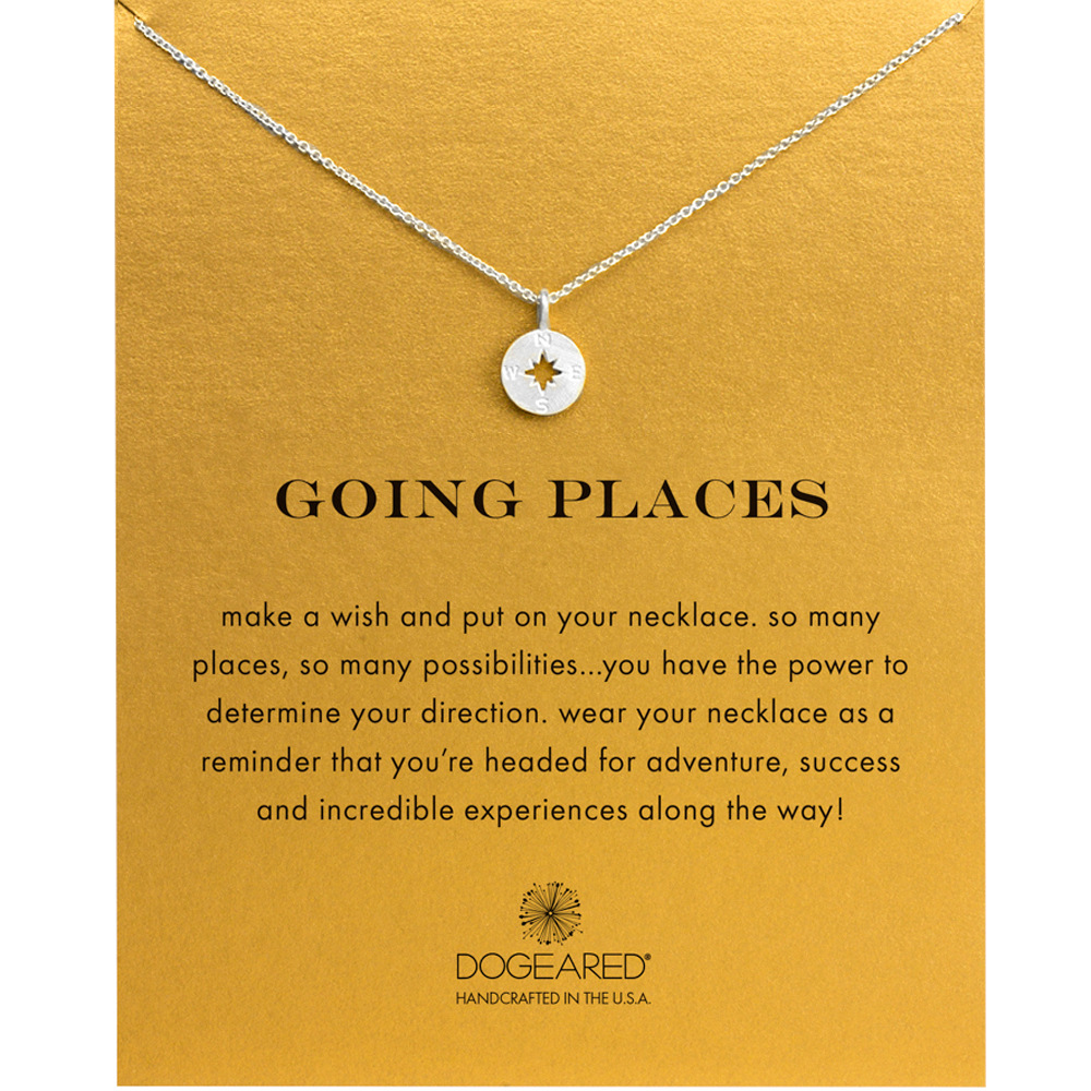 Fashion Dogeared Necklace compass Pendant WITH CARD gold color noble and delicate choker necklace 5985, Silver
Fashion Dogeared Necklace compass Pendant WITH CARD gold color noble and delicate choker necklace 5985, Silver