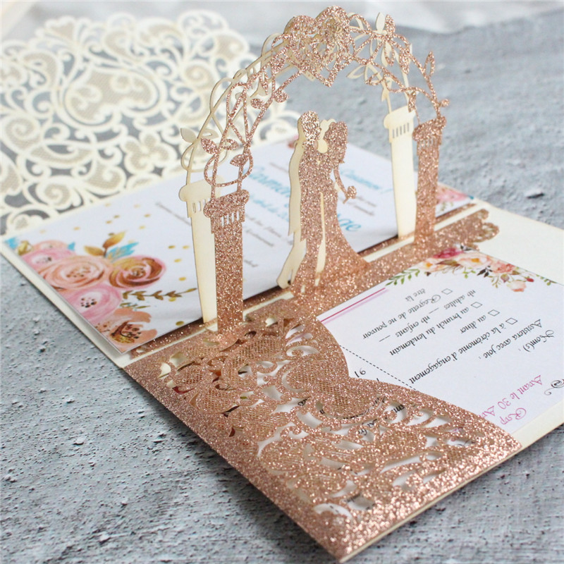 Roes gold 3d glittery wedding marriage invitation card love anniversary greeting cards customized design
Roes gold 3d glittery wedding marriage invitation card love anniversary greeting cards customized design