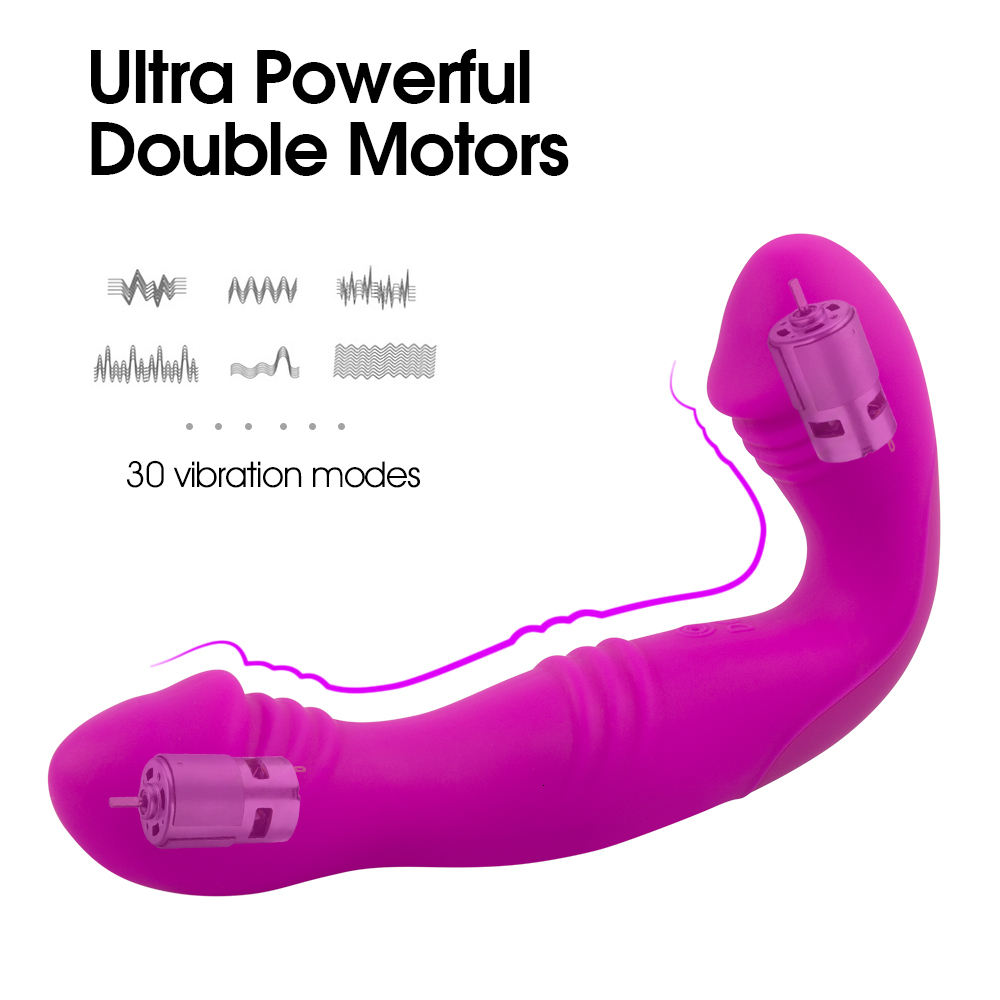 Erotic Lesbian Strapless Strapon Dildo Double Vibrators Rechargeable Pegging Dick Double Ended Dildo Sex Shop Sex Toys for WOMAN Y191022