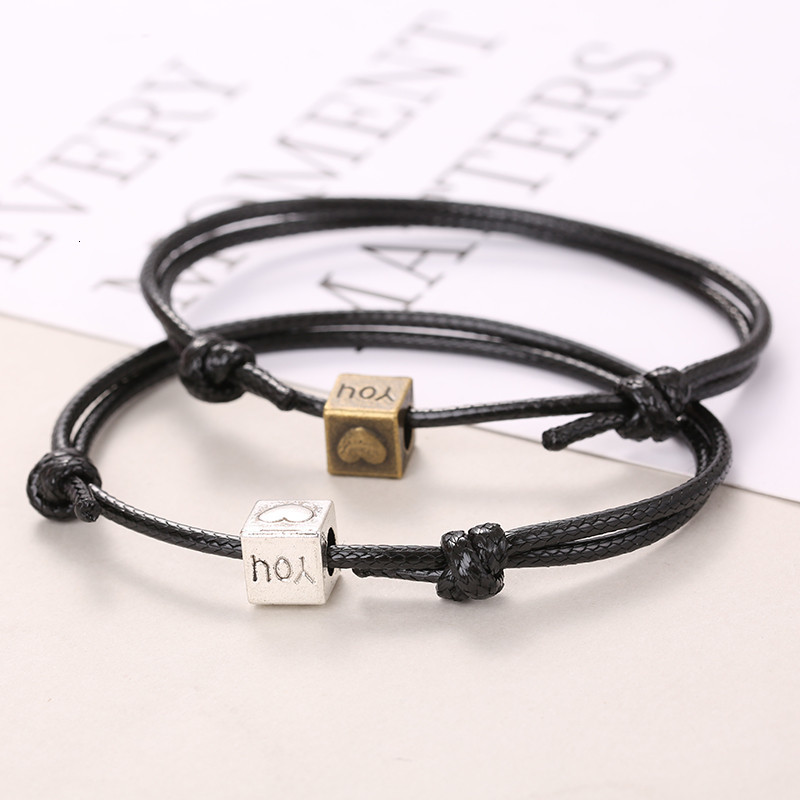 2 Pcs/set Couple Bracelet For Women And Men Heart 'love You' Bracelet For Lovers Vintage Silver Bronze Handmade Rope Bracelet
2 Pcs/set Couple Bracelet For Women And Men Heart 'love You' Bracelet For Lovers Vintage Silver Bronze Handmade Rope Bracelet