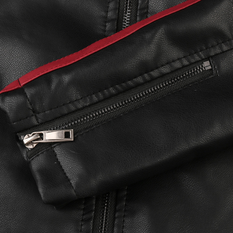 Spot 2021 Spring and Autumn Lapel Long Sleeve Solid Color Zipper Temperament Stand Collar Leather Jacket Support Mixed Batch