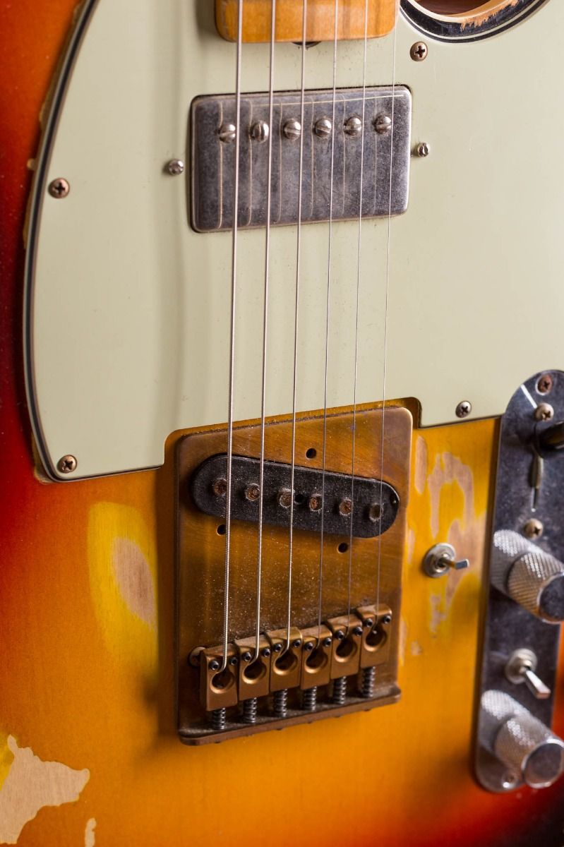 Masterbuilt Andy Summers Tribute Heavy Distressed Vintage Sunburst 1961 Style Electric Guitar - Upgraded with Active Wires Coil Split