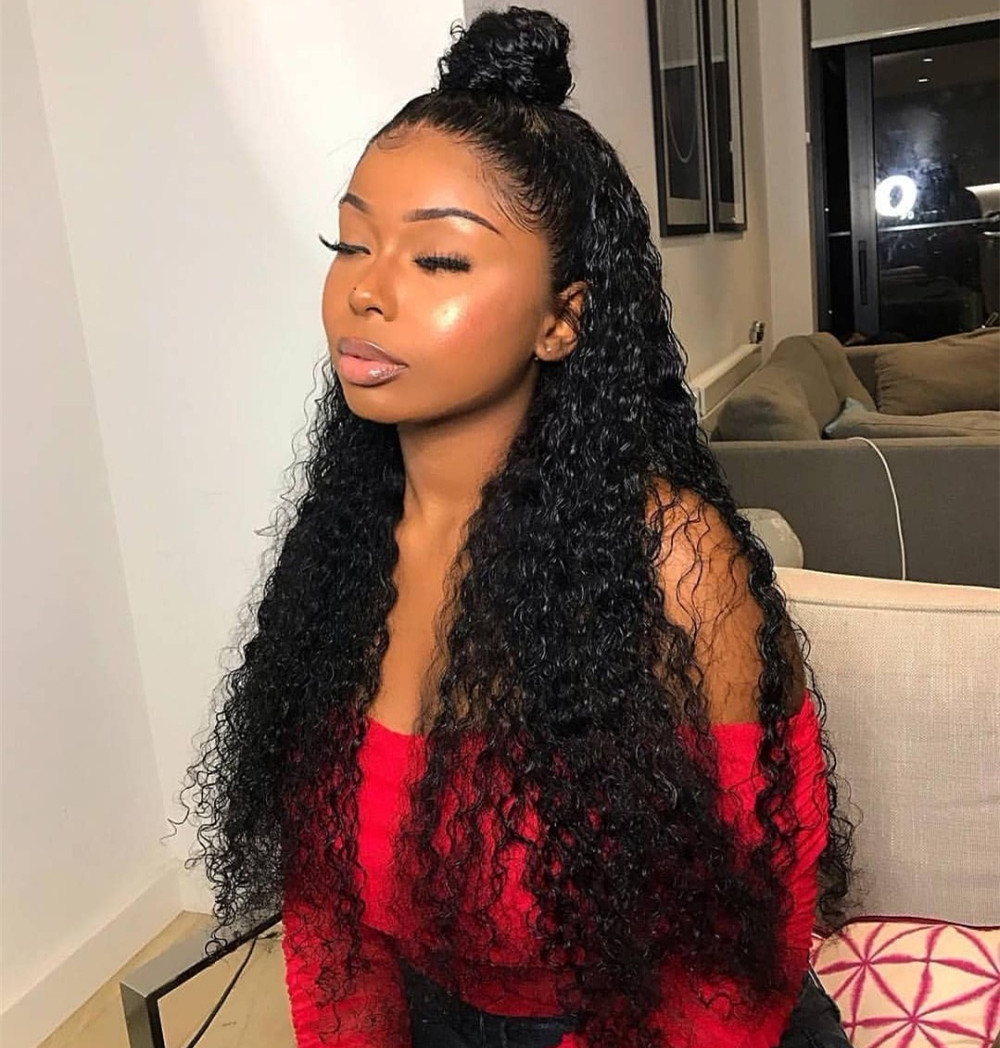Deep Wave 360 Lace Front Wigs Brazilian Hair Curly Laces Frontal Human Hairs Pre-Plucked full swiss hd Closure diva1 150%density
