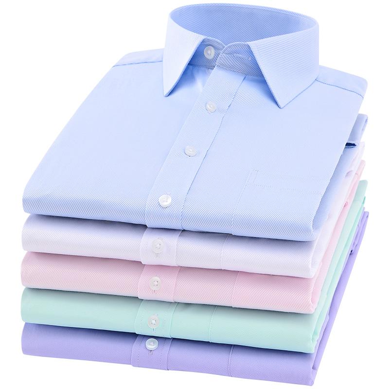 New Fashion Long Sleeve Slim Men Dress Shirt 4XL High Quality Solid Work Male Clothing Fit Business Shirts Wholesale Cheap